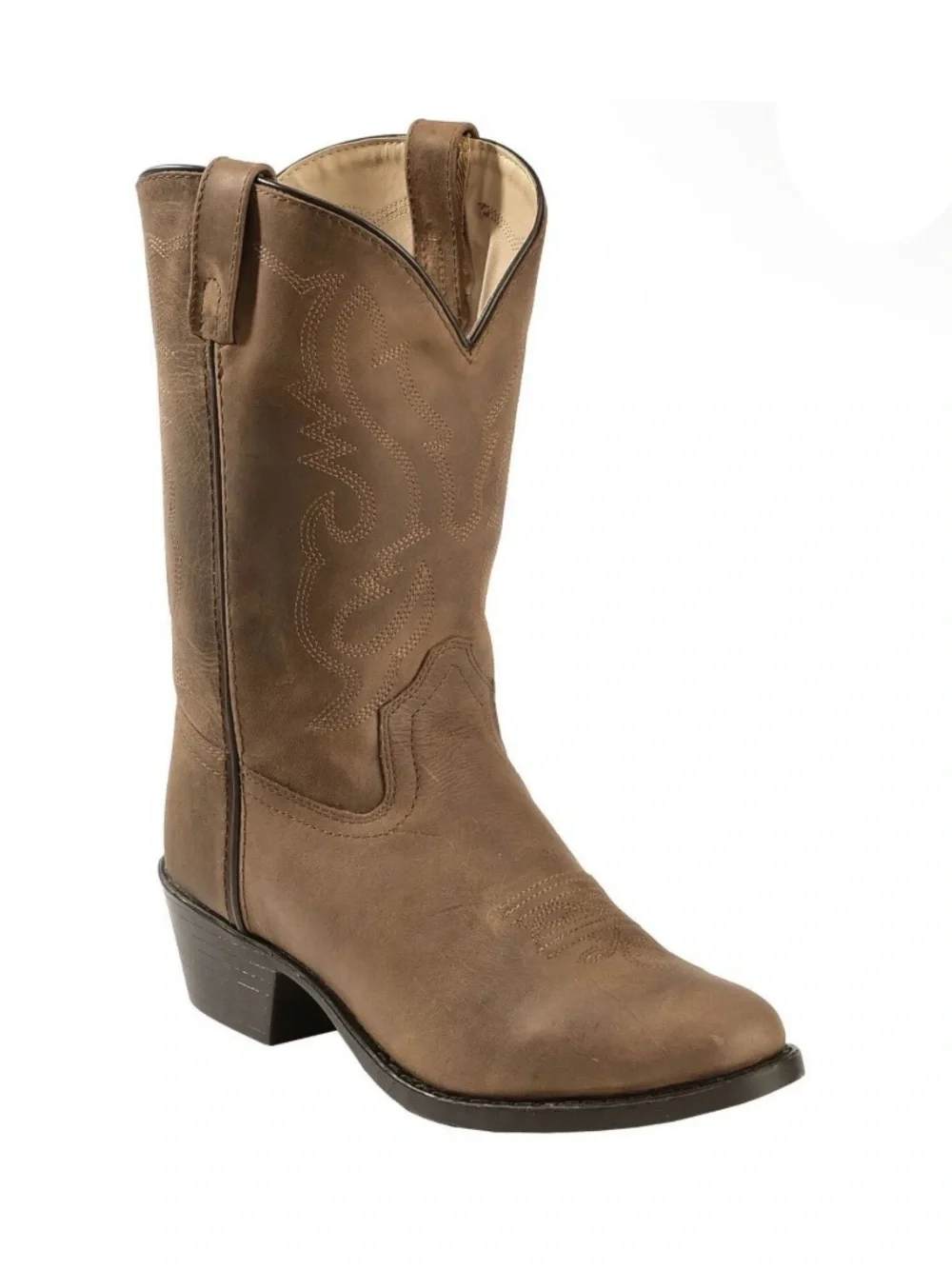 Cody James Boy’s Oiled Dust Brown Full-Grain Leather Western Boots Size 1